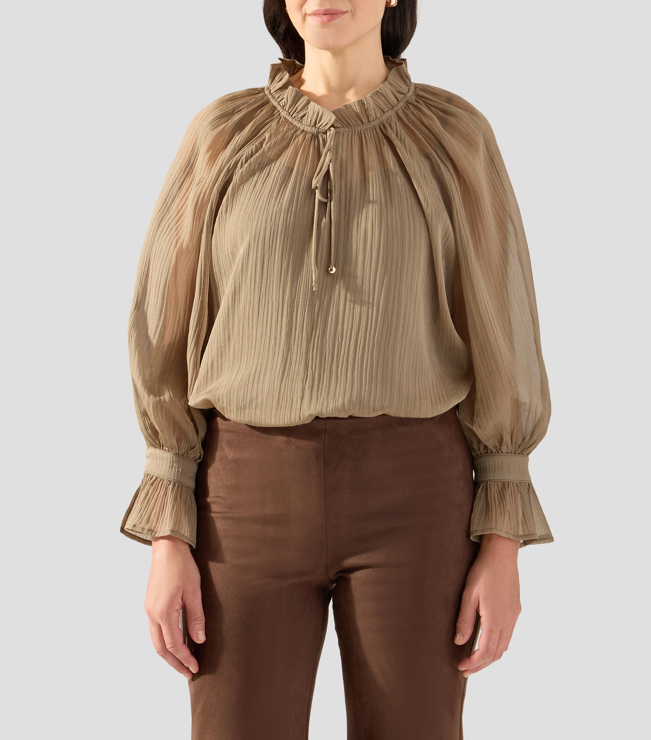 Blusa a rayas manga larga Mujer